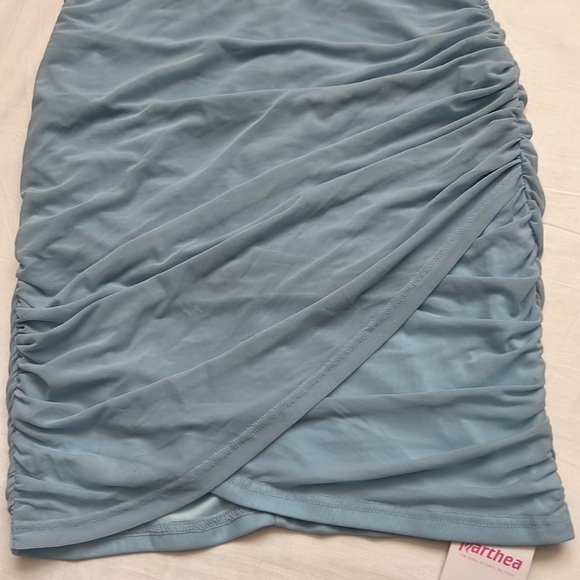 NWT PARTHEA Ruched Wrap Bodycon Mesh Tube Corset Dress - Picture 7 of 9